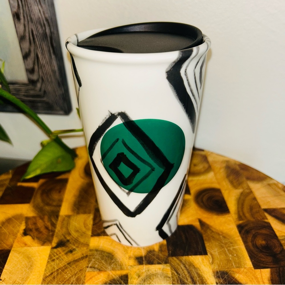 Starbucks 2014 Green Dot Diamond travel tumbler 10oz